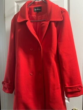 Women’s Red Double-Breasted Coat